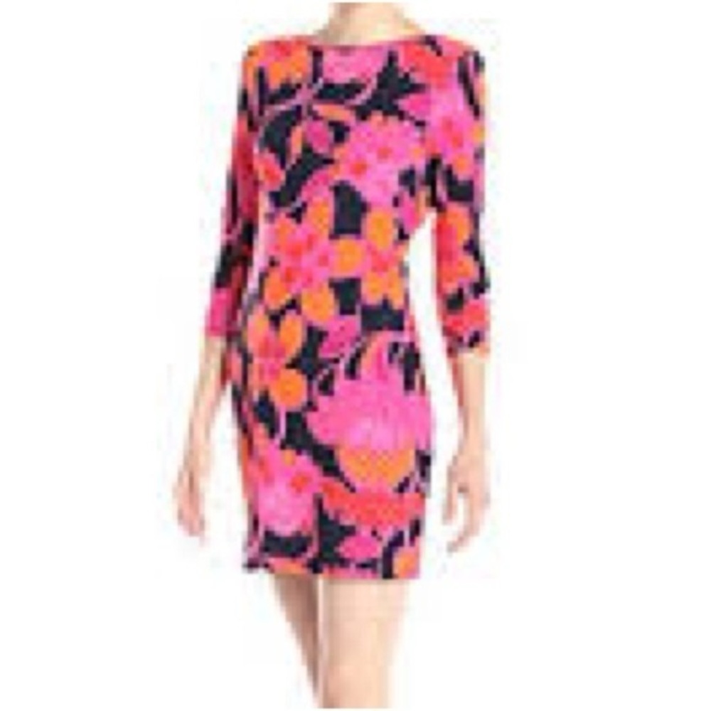 Trina Turk Sz M Floral Tropical Tie Back Mini Dress